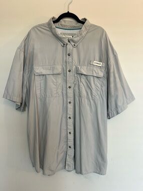 Magellan Men's Light Gray Short-Sleeve Button-Up Shirt Laguna Madre Size 4X